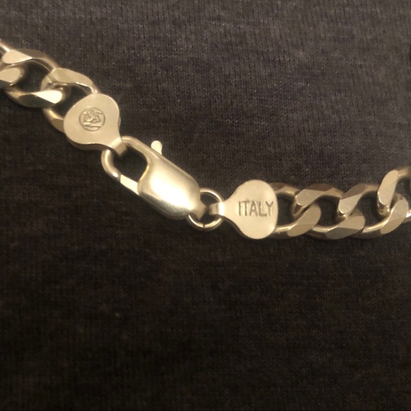7.5mm Sterling Silver Heavy Cuban Link Chain - Picture 7 of 8